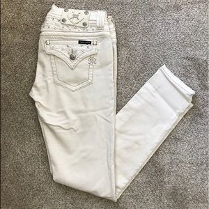Miss Me White Skinny Jeans Size 28